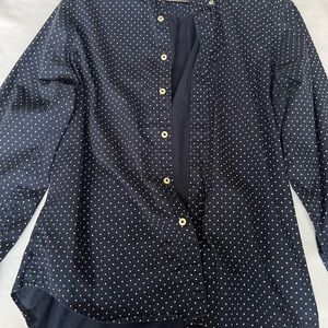 American Eagle Navy  Polka Dot Button-Up shirt